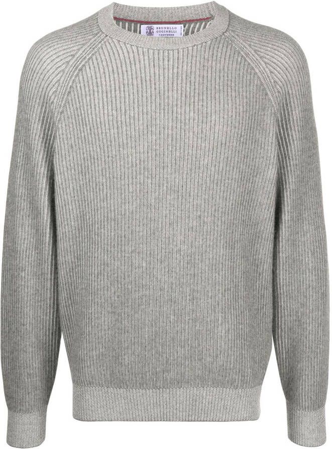 Brunello Cucinelli Trui met ronde hals Grijs