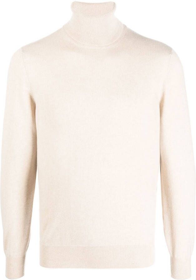 Brunello Cucinelli Trui met trechterhals Beige