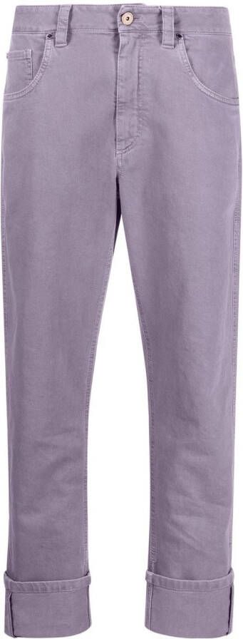Brunello Cucinelli Jeans met omgeslagen cuffs Paars