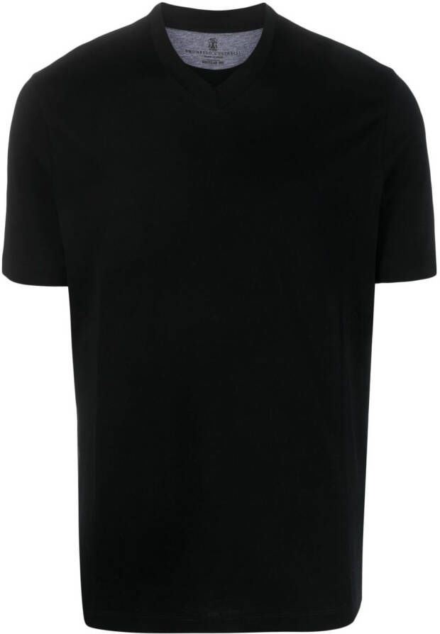 Brunello Cucinelli T-shirt met V-hals Zwart