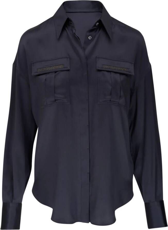 Brunello Cucinelli Verfraaide blouse Blauw