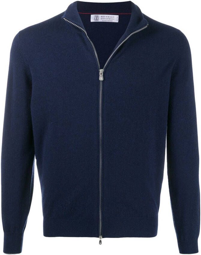 Brunello Cucinelli Vest met rits Blauw
