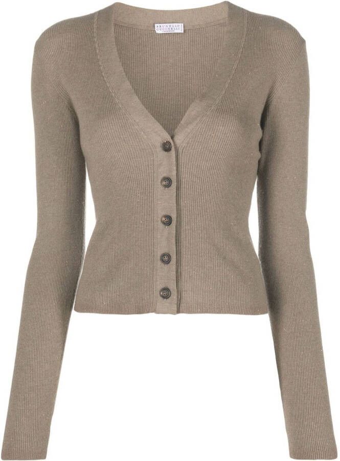 Brunello Cucinelli Vest met V-hals Bruin