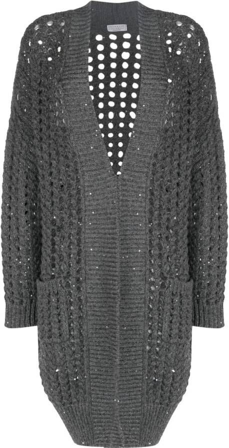 Brunello Cucinelli Vestjas met pailletten Grijs