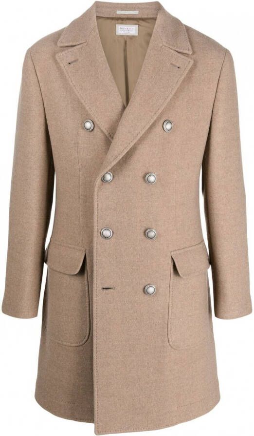 Brunello Cucinelli Wollen jas Beige