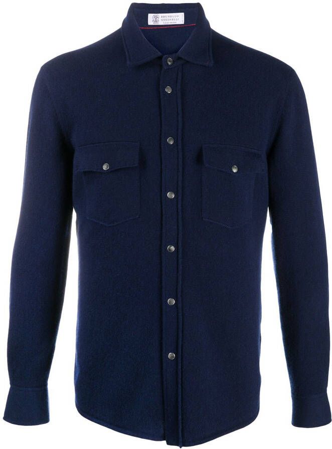Brunello Cucinelli Wollen overhemd Blauw