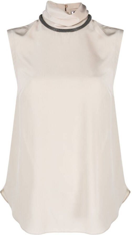 Brunello Cucinelli Zijden blouse Beige