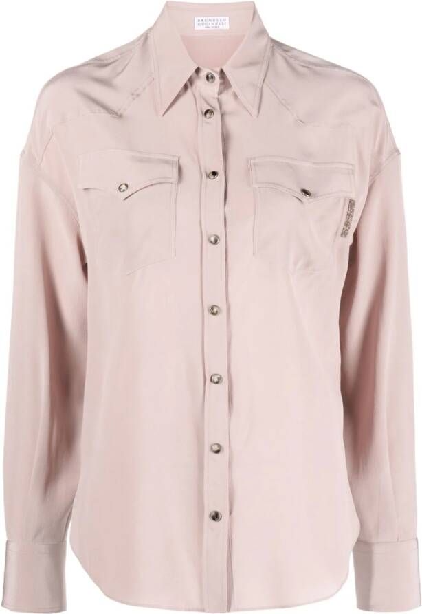 Brunello Cucinelli Zijden blouse Roze