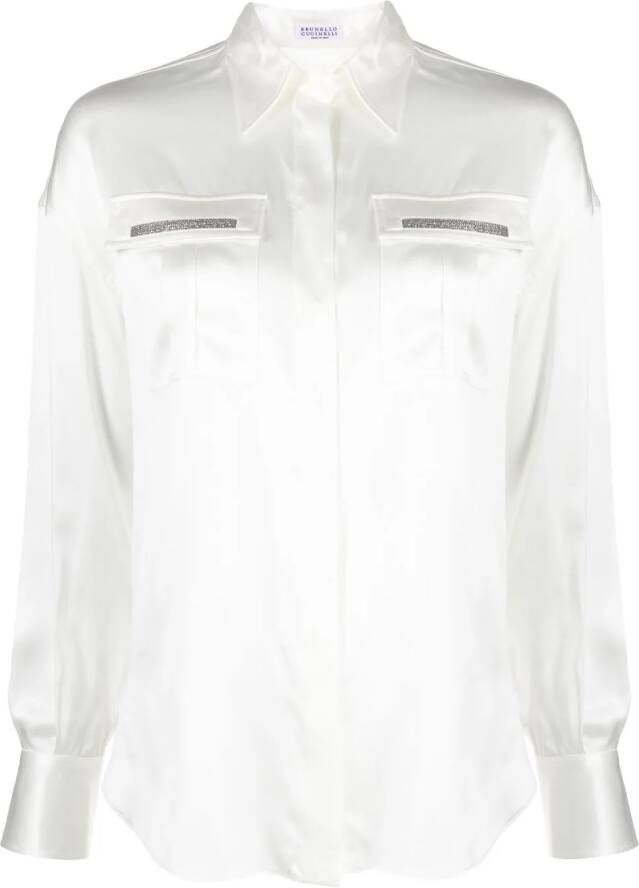 Brunello Cucinelli Zijden blouse Wit