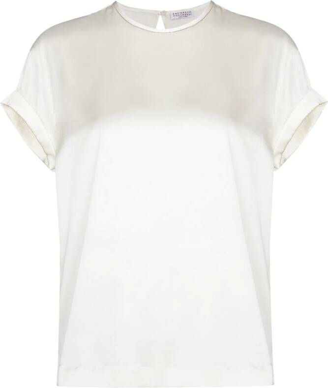 Brunello Cucinelli Zijden T-shirt Wit