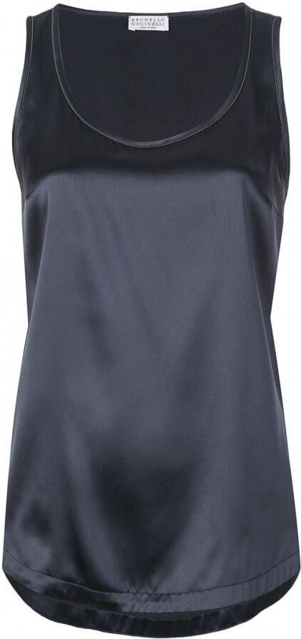 Brunello Cucinelli Zijden tanktop Blauw