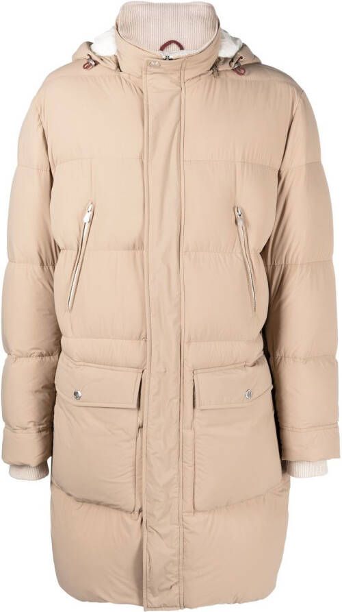 Brunello Cucinelli Gewatteerde donsjas Beige