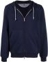 Brunello Cucinelli zip-up stretch-fit hoodie Blauw - Thumbnail 1