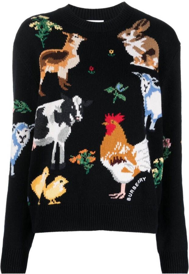 Burberry Intarsia trui Zwart