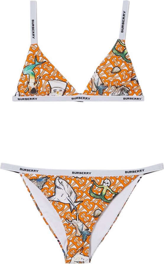 Burberry Bikini met print Oranje