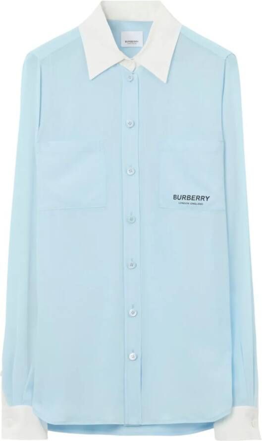 Burberry Blouse met logoprint Blauw
