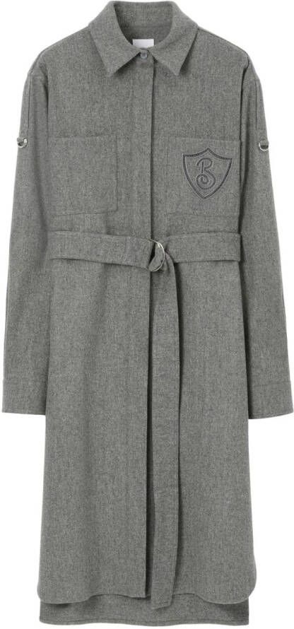 Burberry Blousejurk met geborduurd logo Grijs