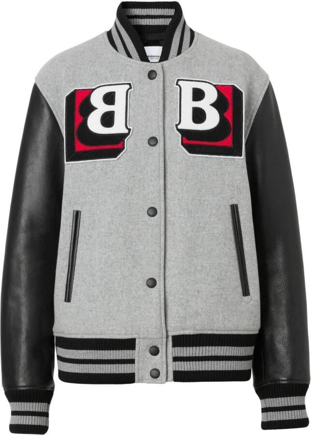 Burberry Bomberjack met logopatch Grijs