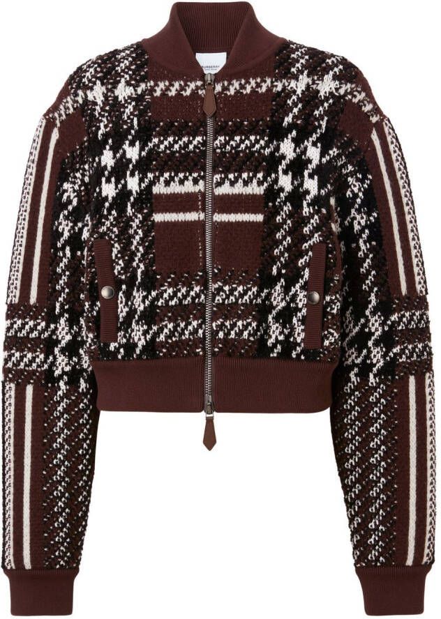 Burberry Bomberjack met pied-de-poule print Rood