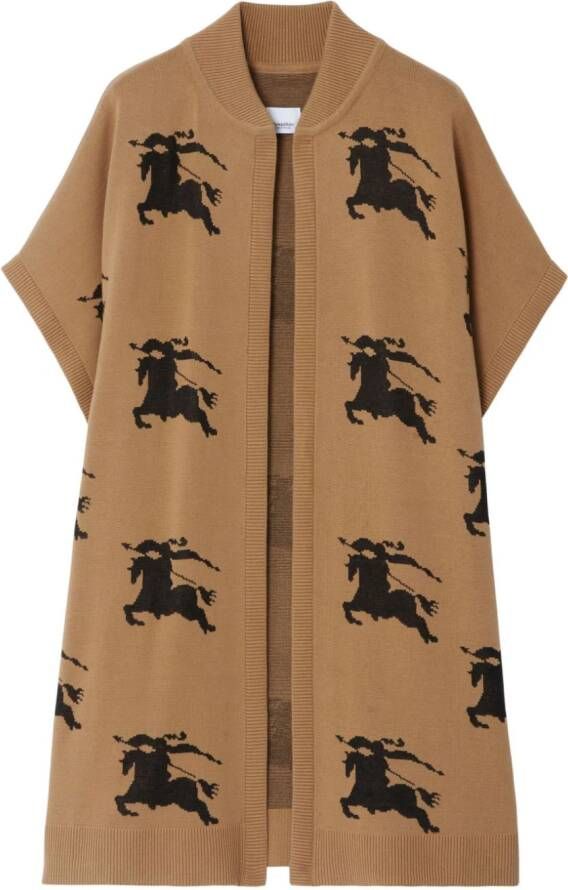 Burberry Cape met jacquard Bruin