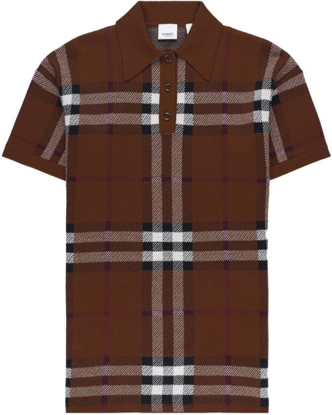 Burberry check-jacquard polo shirt dress Bruin