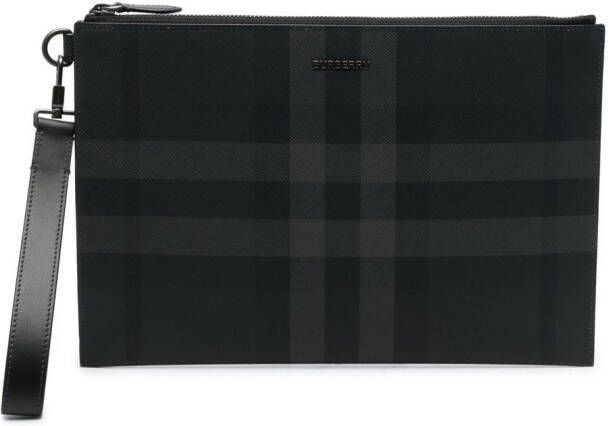 Burberry Geruite clutch Grijs