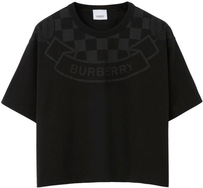 Burberry Geruit T-shirt Zwart