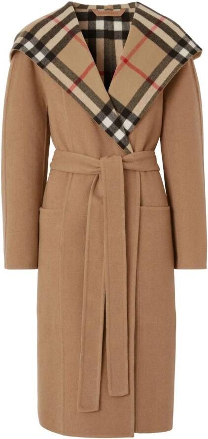 Burberry Wikkeljas met geruit detail Bruin