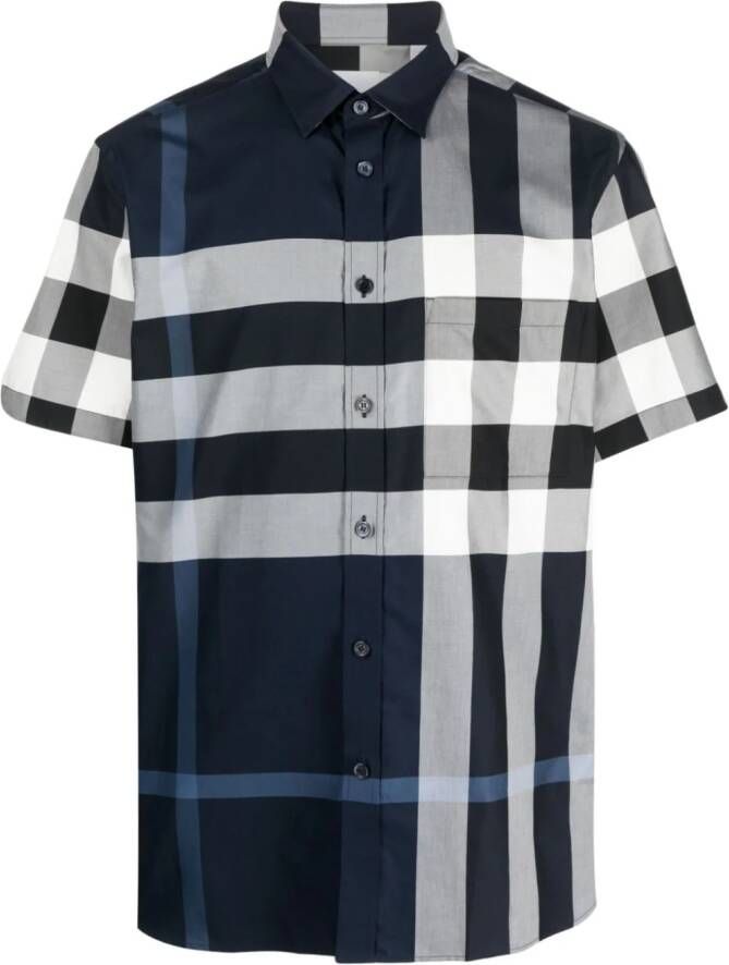 Burberry Overhemd met korte mouwen Blauw