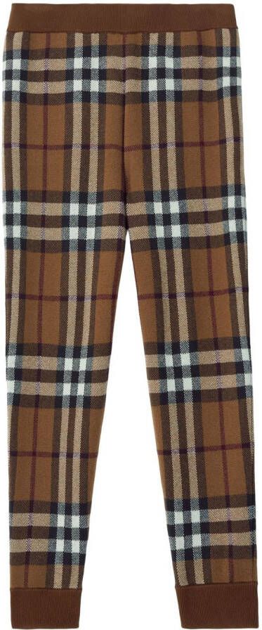Burberry Geruite trainingsbroek Bruin