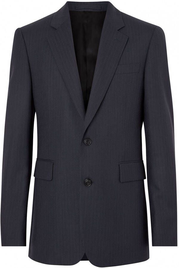 Burberry Classic Fit Pinstripe Wool Tailored Jacket Blauw