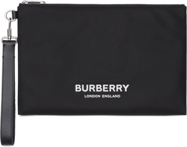 Burberry Clutch met logoprint Zwart