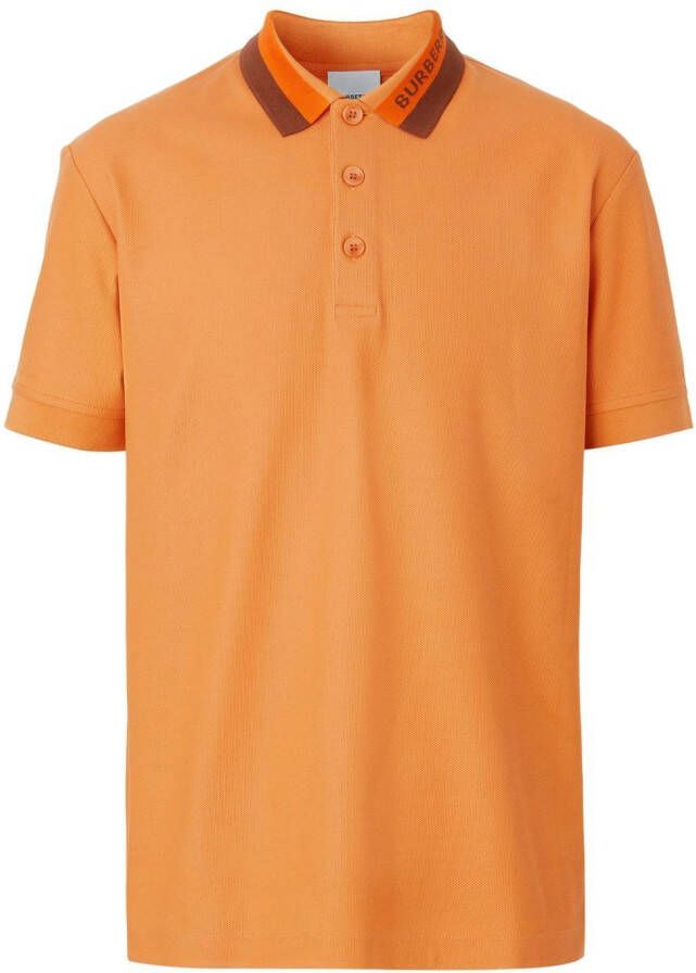 Burberry Poloshirt met contrasterende kraag Oranje