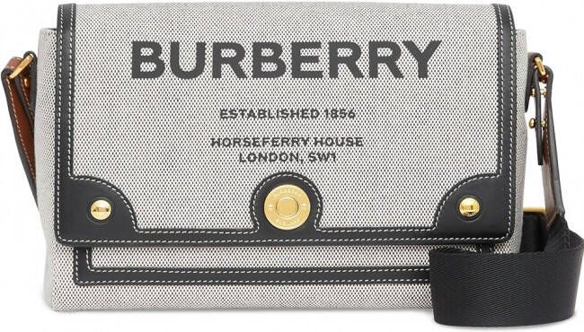 Burberry Note schoudertas met horseferry print Zwart