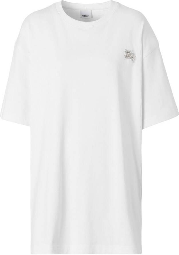 Burberry T-shirt verfraaid met kristallen Wit
