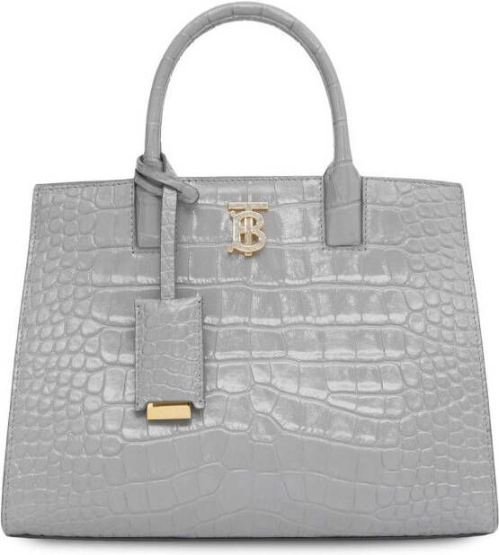 Burberry Frances leren tas Grijs