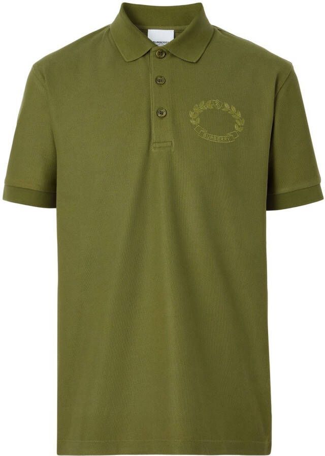 Burberry Overhemd met geborduurd wapenschild Groen