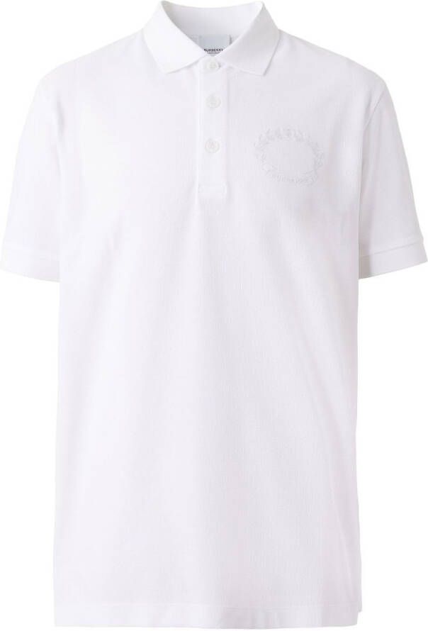 Burberry Overhemd met geborduurd wapenschild Wit