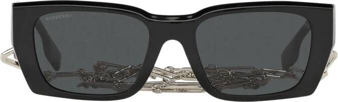 Burberry Eyewear Poppy zonnebril met rechthoekig montuur Zwart