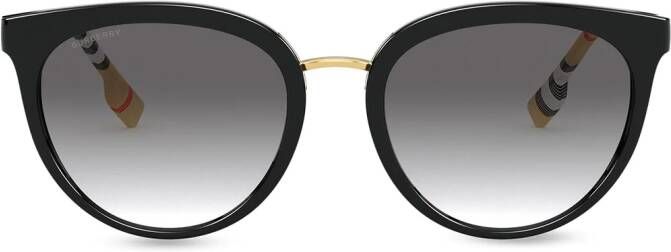 Burberry Eyewear Zonnebril met geruit montuur Zwart