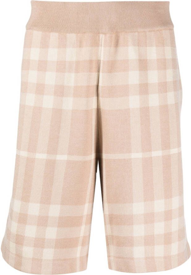 Burberry Geruite shorts Beige