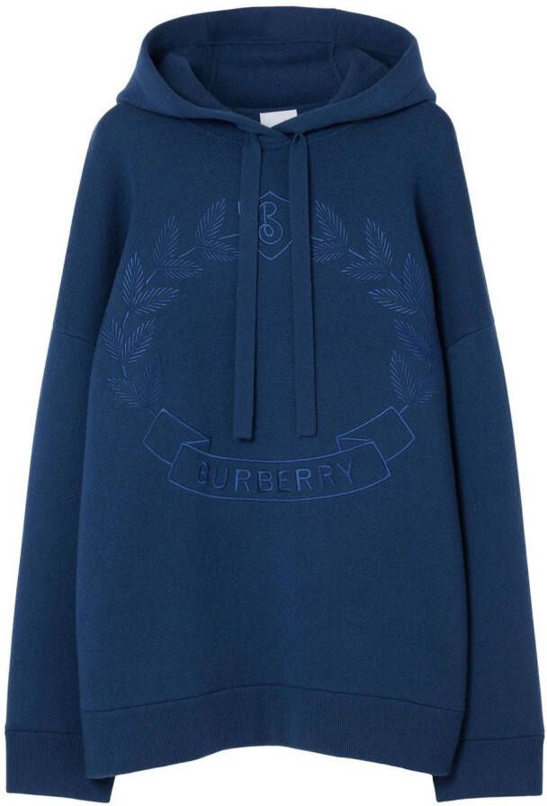 Burberry Hoodie met borduurwerk Blauw