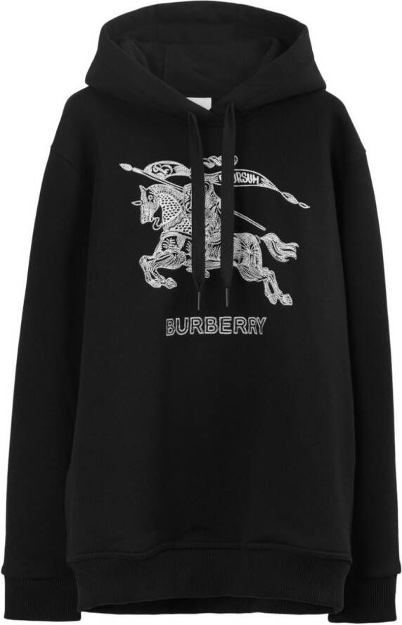 Burberry Hoodie met geborduurd logo Zwart