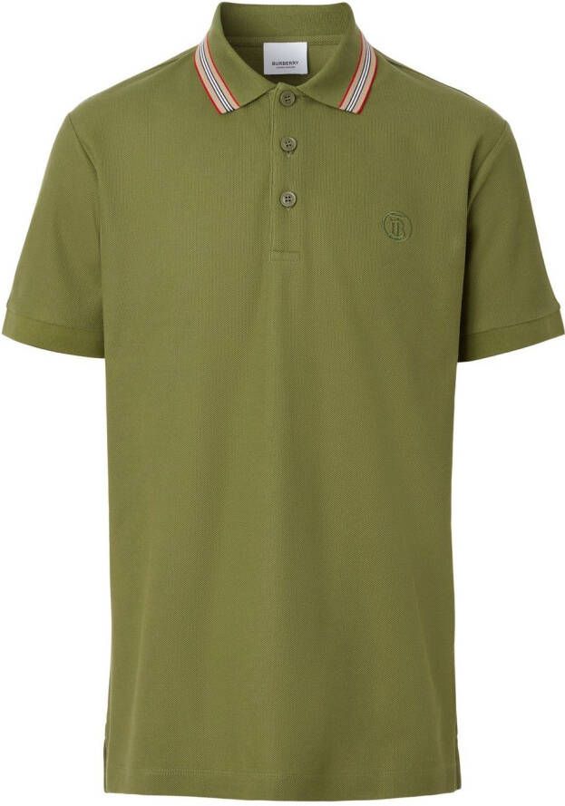 Burberry Poloshirt met Icon Stripe kraag Groen