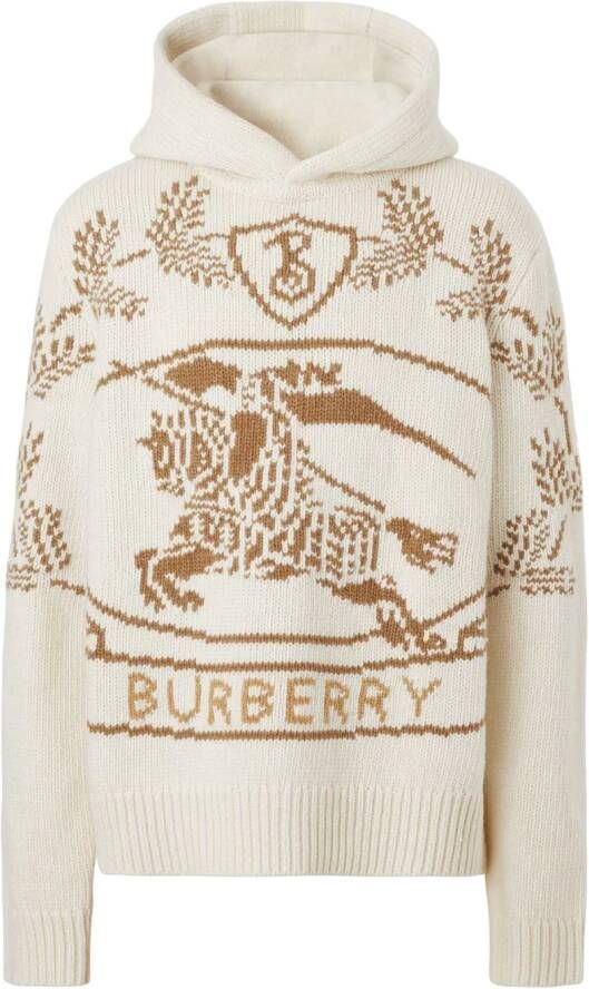 Burberry Intarsia hoodie Wit