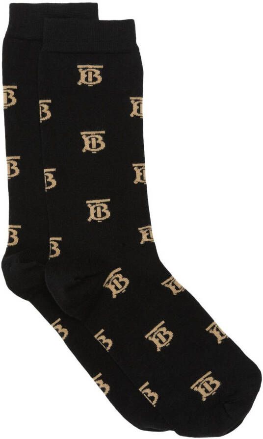 Burberry intarsia-logo ankle socks Zwart