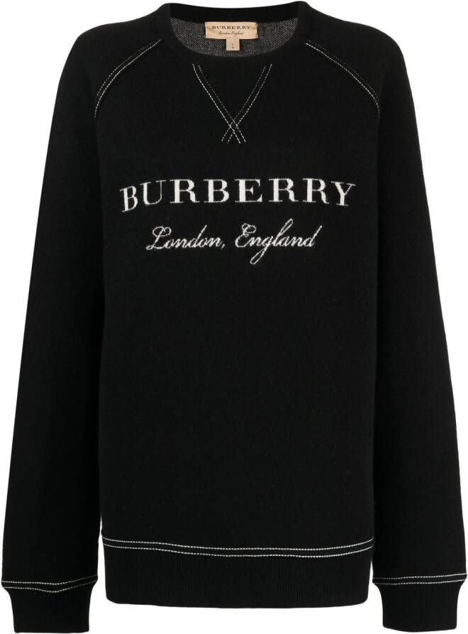 Burberry Intarsia trui Zwart