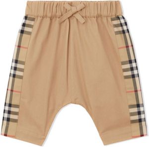 Burberry Kids check-print cotton shorts Beige