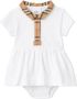 Burberry Kids Piqué jurk Wit - Thumbnail 1