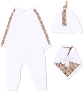Burberry Kids Driedelige baby cadeauset Wit